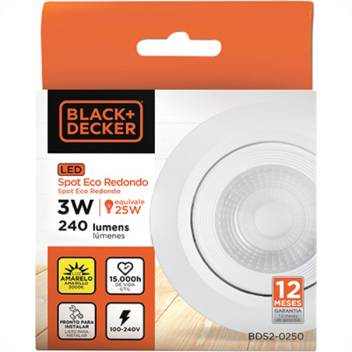 Spot Emb.03W Led 3000K Red B_D Branco Spot Emb.03W Led 3000K Red B_D Branco