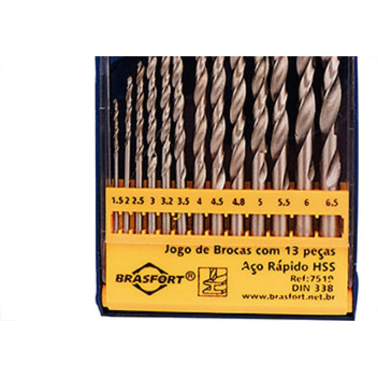 Kit Broca Brasfort A.Rap 13Pc 1,5A6,5Mm Kit Broca Brasfort A.Rap 13Pc 1,5A6,5Mm