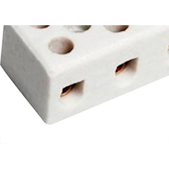 Conector Fertak Porcelana 10Mm Trifasico 8204 - Kit C/12 Unidades