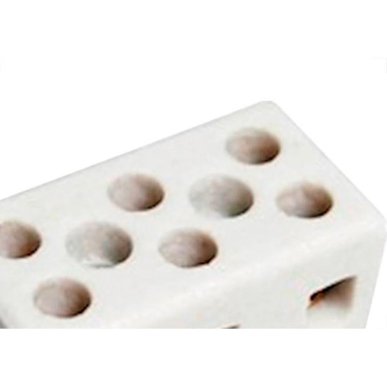 Conector Fertak Porcelana 10Mm Trifasico 8204 - Kit C/12 Unidades