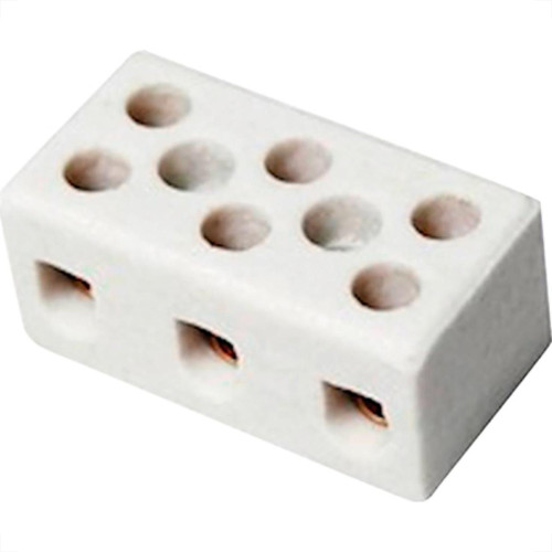 Conector Fertak Porcelana 16Mm Trifasico 8205 - Kit C/12 Unidades