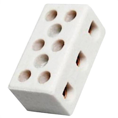 Conector Fertak Porcelana 16Mm Trifasico 8205 - Kit C/12 Unidades