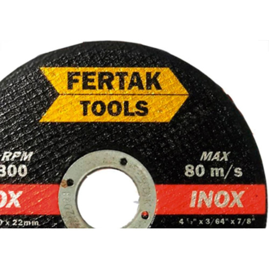 Disco Sped/Inox Fertak 4.1/2X7/8X1,0 - Kit C/10 Unidades