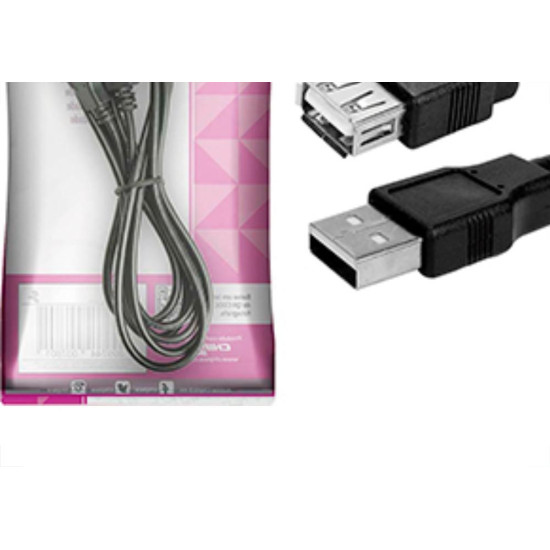 Cabo Usb 2.0 Macho+Femea 1.80M Preto Cabo Usb 2.0 Macho+Femea 1.80M Preto