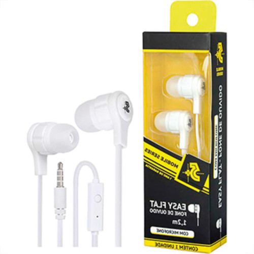Fone De Ouvido Easy C/Microfone 1,2M Branco Fone De Ouvido Easy C/Microfone 1,2M Branco