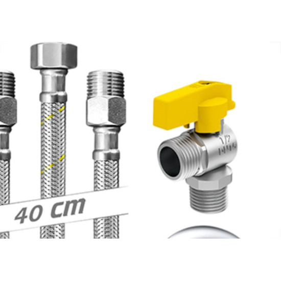 Kit Inst.Aqueced.A Gas 1/4 40Cm Cromado Roco Kit Inst.Aqueced.A Gas 1/4 40Cm Cromado Roco