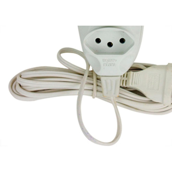 Extensao Techna Pl 0,75 3Mt 2P+T10A Branco Extensao Techna Pl 0,75 3Mt 2P+T10A Branco