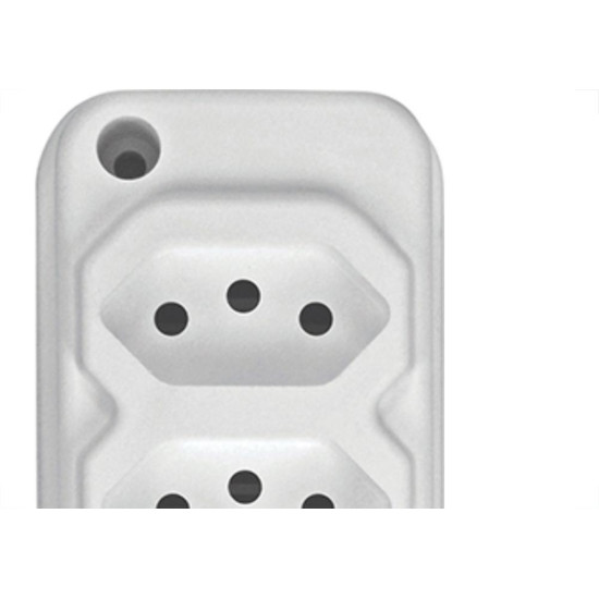 Tomada Barra Techna Dupla 2P+T 10A Branco Tomada Barra Techna Dupla 2P+T 10A Branco