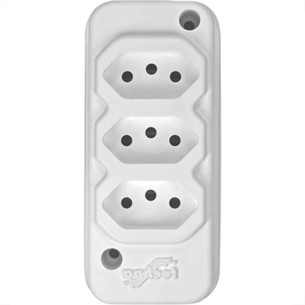 Tomada Barra Techna Tripla 2P+T 10A Branco