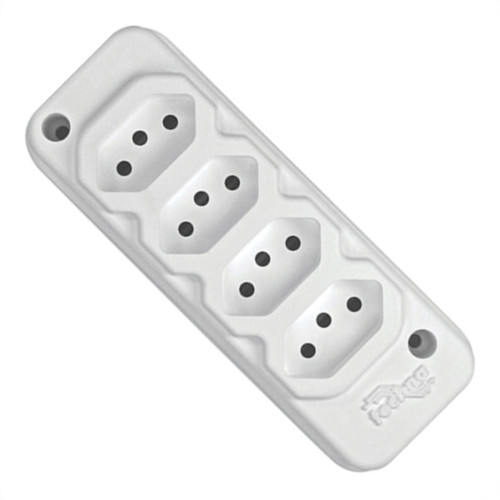 Tomada Barra Techna Quadrupla 2Polos+T 10A Branco Tomada Barra Techna Quadrupla 2Polos+T 10A Branco