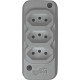 Tomada Barra Techna Tripla 2P+T 10A Cinza Tomada Barra Techna Tripla 2P+T 10A Cinza