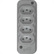 Tomada Barra Techna Quadrupla 2Polos+T 10A Cinza Tomada Barra Techna Quadrupla 2Polos+T 10A Cinza