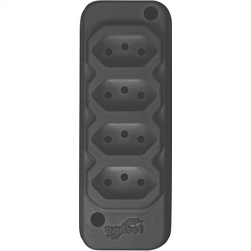 Tomada Barra Techna Quadrupla 2Polos+T 10A Preto Tomada Barra Techna Quadrupla 2Polos+T 10A Preto