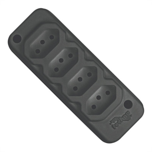 Tomada Barra Techna Quadrupla 2Polos+T 10A Preto Tomada Barra Techna Quadrupla 2Polos+T 10A Preto