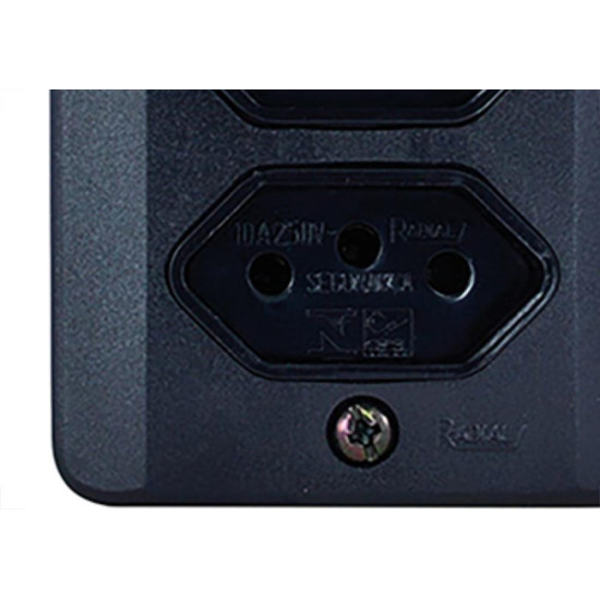 Sistema X Radial Preto 2Tom 10A C/Caixa 1905115 Sistema X Radial Preto 2Tom 10A C/Caixa 1905115