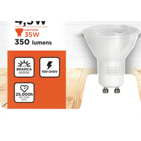 Lampada Dicroica 4,5W Led Mr16 6500K B_D Gu10