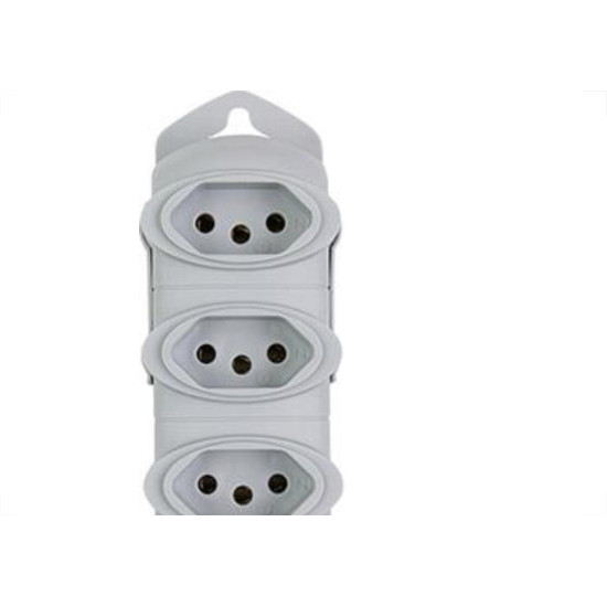 Tomada Barra Daneva Quadr 2P+T 20A Cinza Tomada Barra Daneva Quadr 2P+T 20A Cinza