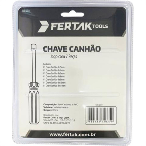 Jogo Chave Canhao Fertak 7Pc 2650 Jogo Chave Canhao Fertak 7Pc 2650