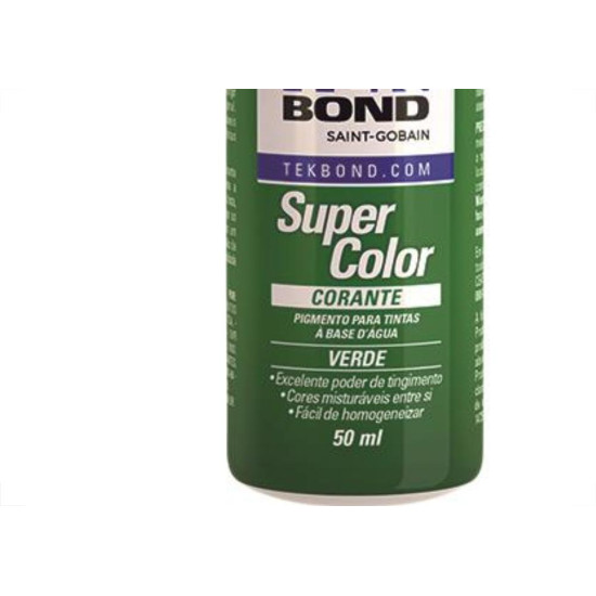 Corante Tekbond Verde 50Ml - Kit C/12 Unidades