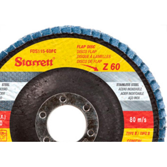 Disco Flap Starret 4.1/2 X 60 Zirconia Disco Flap Starret 4.1/2 X 60 Zirconia