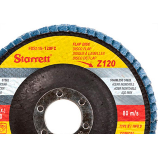 Disco Flap Starret 4.1/2 X 120 Zirconia Disco Flap Starret 4.1/2 X 120 Zirconia