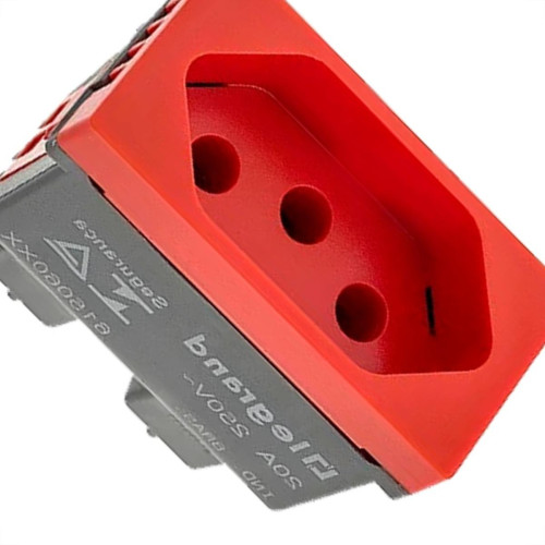 Kit C/4 - Modulo Pial Pop 1Tomada 20A Lg03020 Vermelho