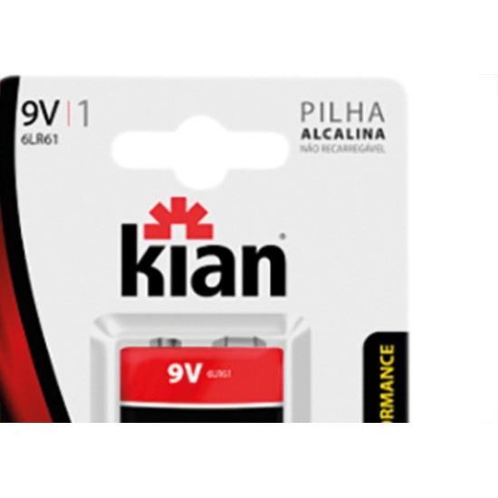 Pilha Alcalina Kian Bateria 9V Pilha Alcalina Kian Bateria 9V