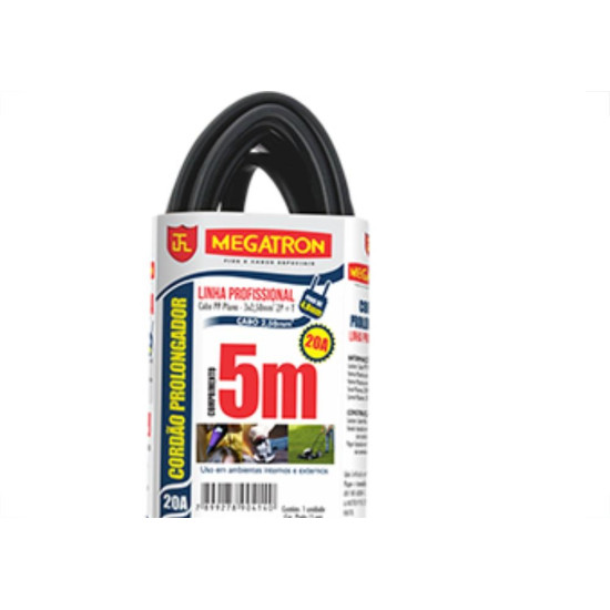Cordao Prolongador Megatron Pp 3X2,5 5Mt Cordao Prolongador Megatron Pp 3X2,5 5Mt