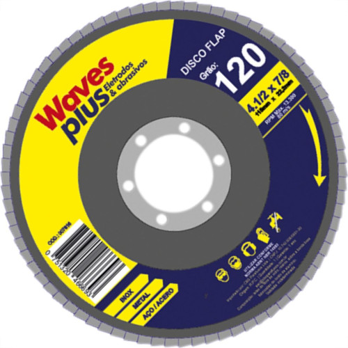 Disco Flap Waves 4.1/2 X120 Zirconia Disco Flap Waves 4.1/2 X120 Zirconia