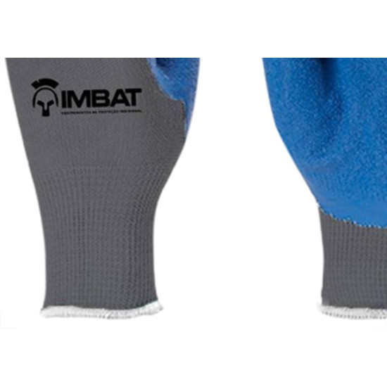 Luva Imbat Tricotada Banho Palmar Azul 09 - Kit C/12 Unidades Luva Imbat Tricotada Banho Palmar Azul 09 - Kit C/12 Unidades