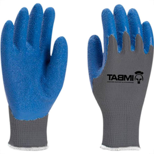 Luva Imbat Tricotada Banho Palmar Azul 10 - Kit C/12 Unidades Luva Imbat Tricotada Banho Palmar Azul 10 - Kit C/12 Unidades
