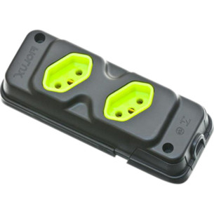Kit C/2 - Tomada Barra Fiolux Dupla 2P+T20A Preto
