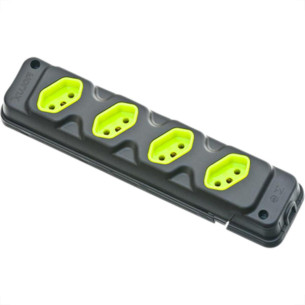 Kit C/2 - Tomada Barra Fiolux Quadrupla 2Polos+T20A Preto