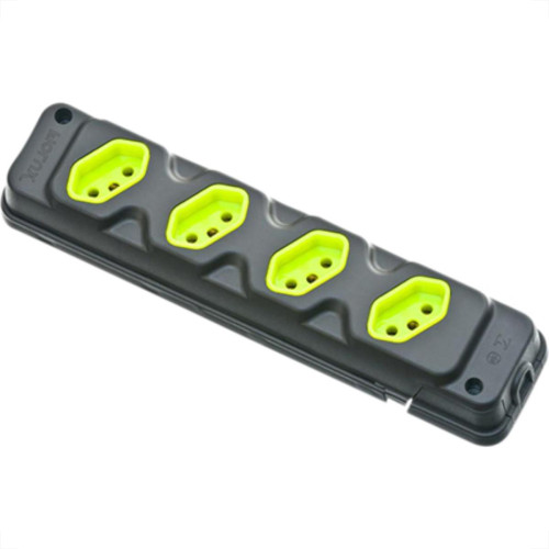 Kit C/3 - Tomada Barra Fiolux Quadrupla 2Polos+T20A Preto Kit C/3 - Tomada Barra Fiolux Quadrupla 2Polos+T20A Preto