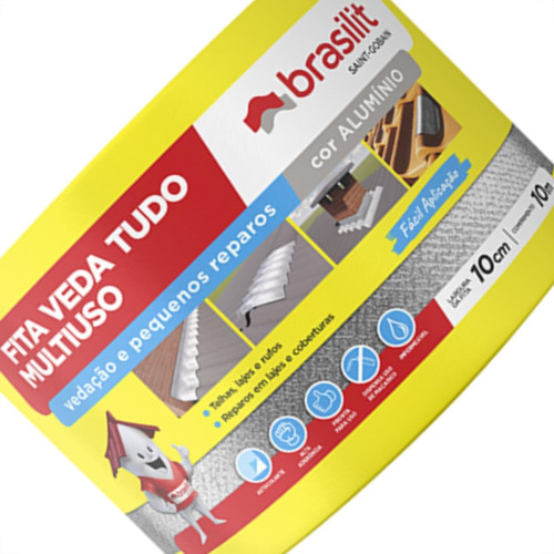Brasilit Fita Adesiva Alum 10Cmx10Mt Brasilit Fita Adesiva Alum 10Cmx10Mt