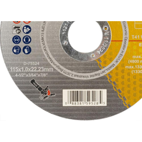 Disco Sped/Inox Makita 4.1/2X7/8X1.0 524 - Kit C/10 Unidades Disco Sped/Inox Makita 4.1/2X7/8X1.0 524 - Kit C/10 Unidades