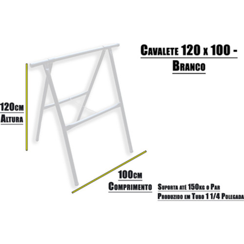 Cavalete Andaime Hayner 120 L X 100 Branco Cavalete Andaime Hayner 120 L X 100 Branco