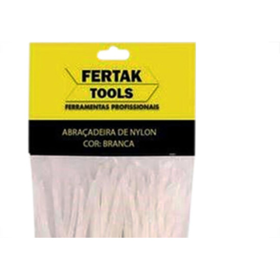 Abracadeira Nylon Fertak 7,6X350 Branco C/50
