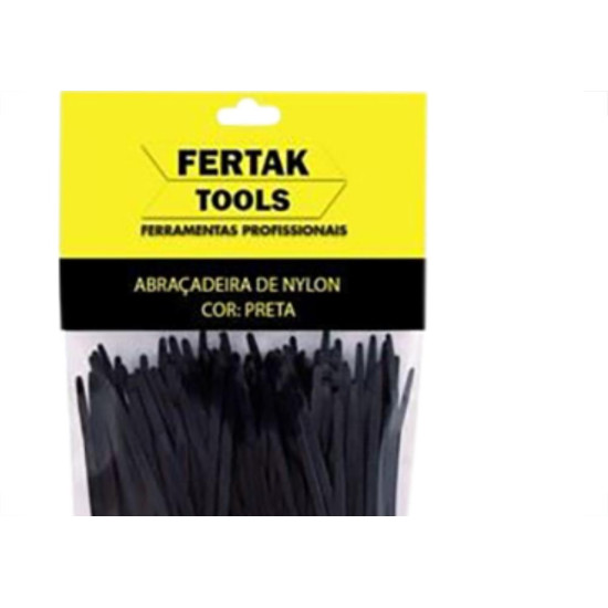 Abracadeira Nylon Fertak 4,8X300 Preto  C/50