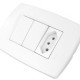 Conjunto Rad Modular Branco 1803222 2S+1Tomada 20A Conjunto Rad Modular Branco 1803222 2S+1Tomada 20A