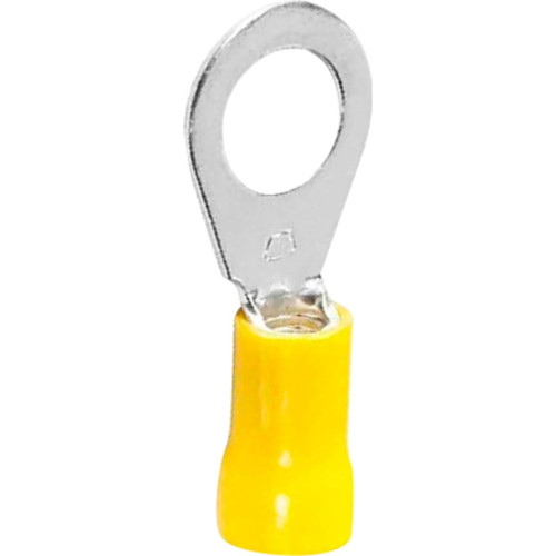 Terminal Pre-Isol Olhal 4,0-6,0 Amarelo F3,7 - Kit C/100 Unidades