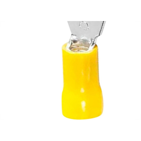 Terminal Pre-Isol Olhal 4,0-6,0 Amarelo F3,7 - Kit C/100 Unidades