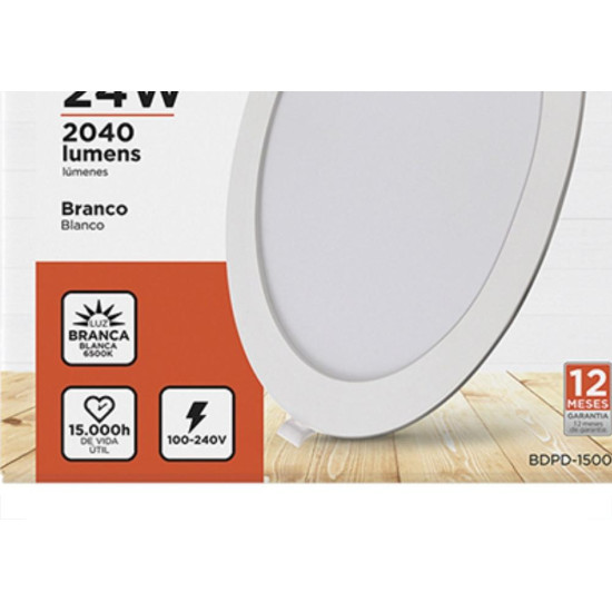 Luminaria Led Embutir Redonda 24W 6500K 29Cm B_D Eco Luminaria Led Embutir Redonda 24W 6500K 29Cm B_D Eco