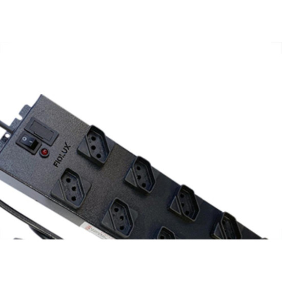 Filtro Linha Fiolux Metal 10 Tomada Espelho Placa Bivolt