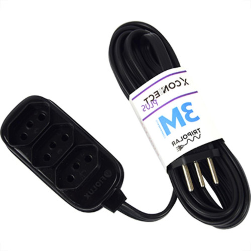Extensao Fiolux Pl Connect 2P+T 03M Preto Extensao Fiolux Pl Connect 2P+T 03M Preto