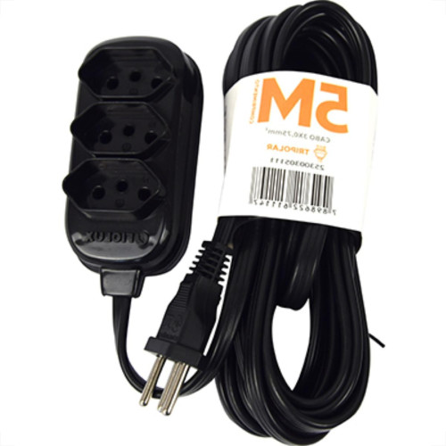Extensao Fiolux Pl Connect 2P+T 05M Preto Extensao Fiolux Pl Connect 2P+T 05M Preto