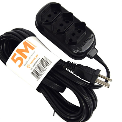 Extensao Fiolux Pl Connect 2P+T 05M Preto Extensao Fiolux Pl Connect 2P+T 05M Preto