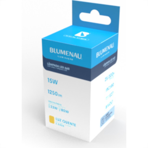 Lampada Led Bulbo 15W 3000K Blumenau - Kit C/10 Unidades Lampada Led Bulbo 15W 3000K Blumenau - Kit C/10 Unidades