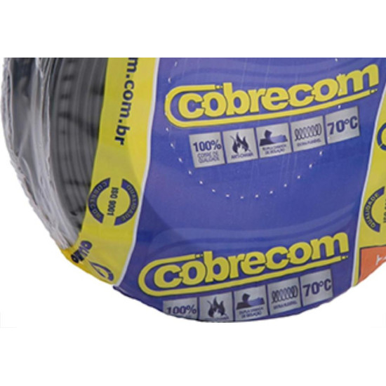 Fio Cabo Auto Cobrecom 100mts 4,0mm Preto Fio Cabo Auto Cobrecom 100mts 4,0mm Preto