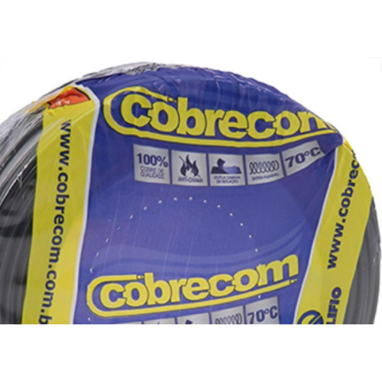 Fio Cabo Auto Cobrecom 100mts 4,0mm Preto Fio Cabo Auto Cobrecom 100mts 4,0mm Preto